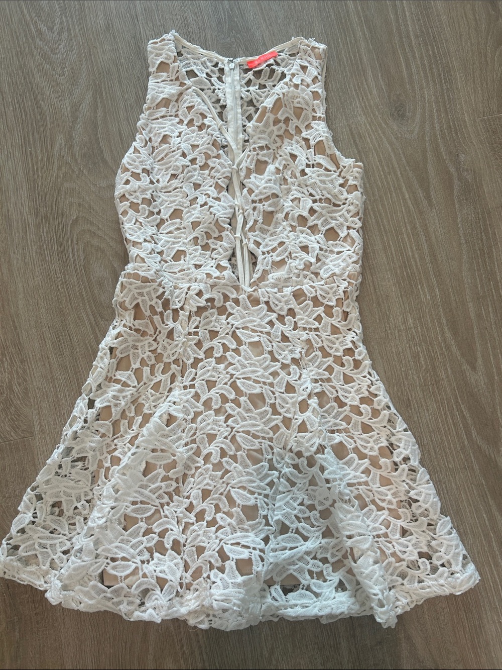 Banjul White Floral Lace Mini Dress